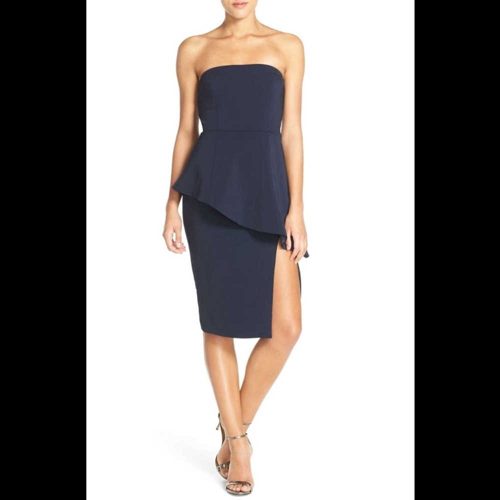 NEW Jay‎ Godfrey 'Angie' Peplum Stretch Sheath Dress Blue [SZ 8 ]